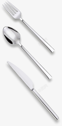 银色勺子实拍银色西餐餐具高清图片