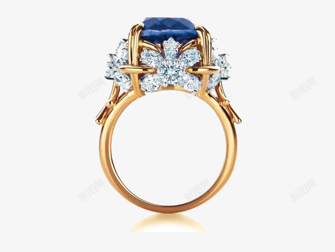 蓝色珠宝png免抠素材_新图网 https://ixintu.com 产品实物 戒指 蓝色 钻石