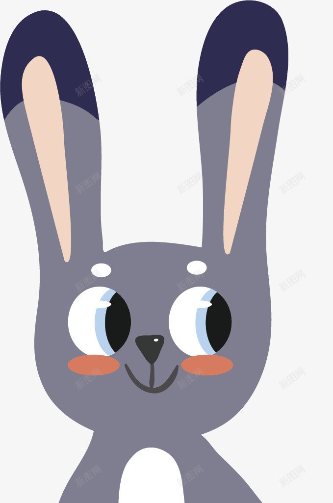 大眼睛的兔子矢量图ai免抠素材_新图网 https://ixintu.com 兔子 动物 卡通 可爱 站立 迷人 长耳朵 矢量图