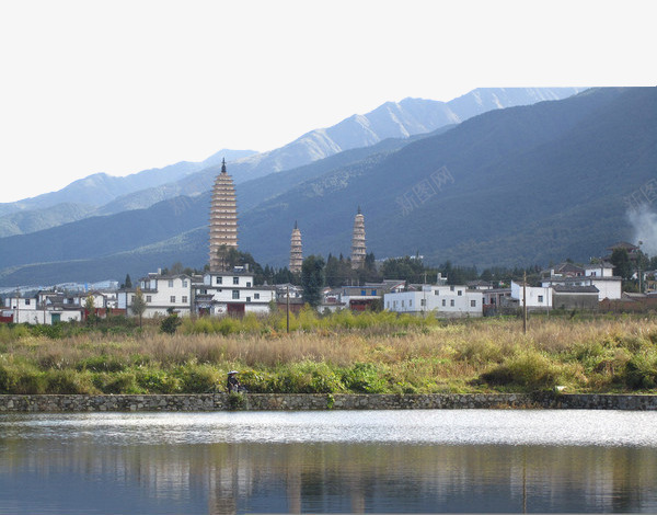 云南旅游胜地png免抠素材_新图网 https://ixintu.com 三塔寺 云南 历史名塔 古塔 大理 大理三塔 大理三塔寺 小岭峰 旅游胜地 苍山