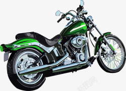绿色摩托手绘绿皮摩托车高清图片