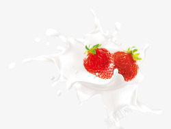 牛奶水果酸奶草莓高清图片