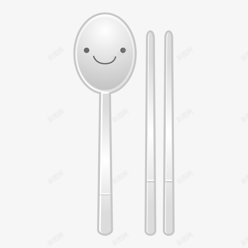 卡通勺子筷子png免抠素材_新图网 https://ixintu.com png图形 png装饰 勺子 卡通 筷子 装饰 餐具
