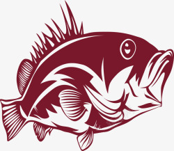 海底遨游肥圆的红鱼矢量图高清图片