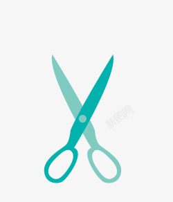 蓝色剪刀剪子工具矢量图素材