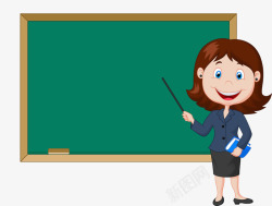 语文老师与黑板高清图片