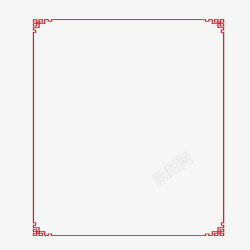 红色方形纹理边框字体素材