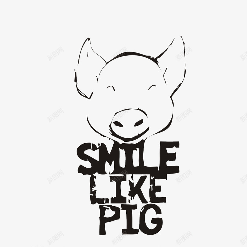 字母猪头猪简笔画图标png_新图网 https://ixintu.com 动物剪影 动物简笔画 字母猪头猪简笔画 手绘 手绘动物 猪简笔画 简洁