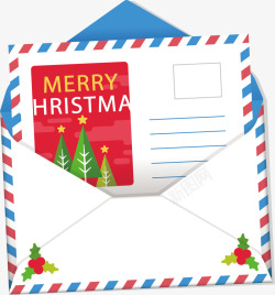 打开的信收到的圣诞来信矢量图高清图片