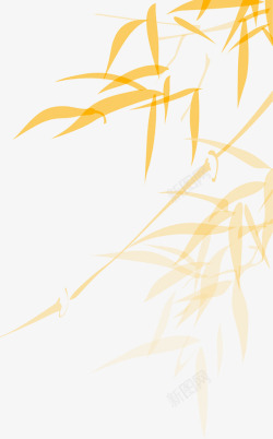 黄色竹子竹叶装饰图案素材