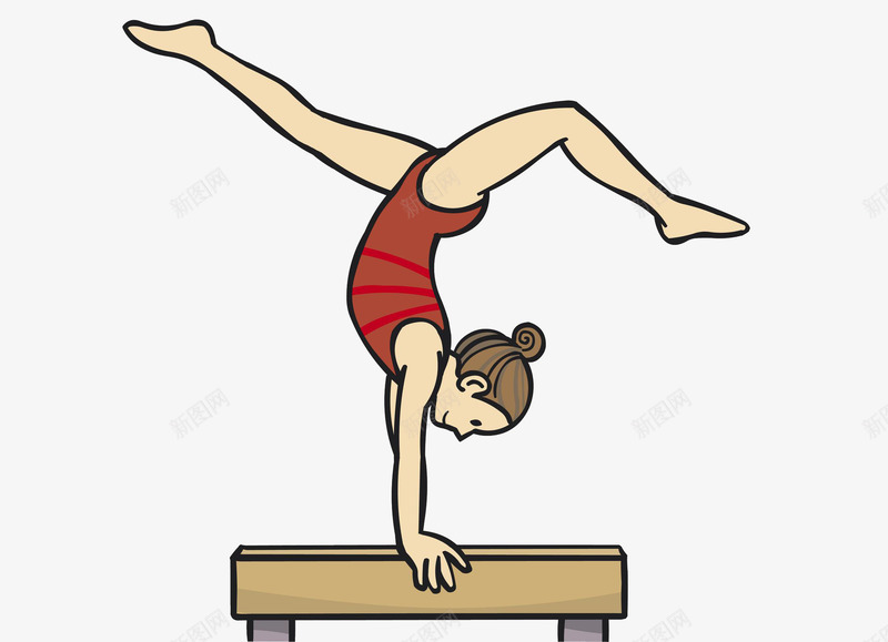 体操png免抠素材_新图网 https://ixintu.com 健身 平衡木 比赛 运动 运动员