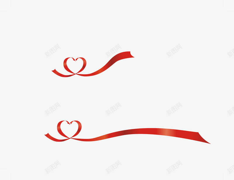 红色心形丝带装饰漂浮png免抠素材_新图网 https://ixintu.com 丝带 心形 漂浮 红色 装饰