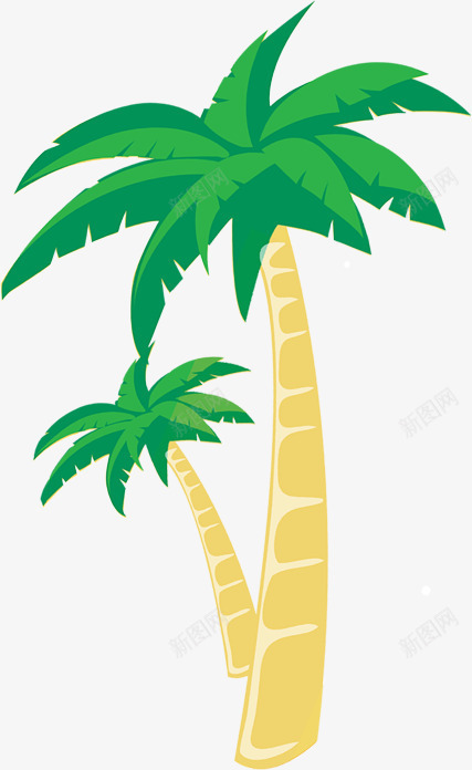 夏日植物沙滩卡通椰子树png免抠素材_新图网 https://ixintu.com 卡通 夏日 植物 椰子树 沙滩