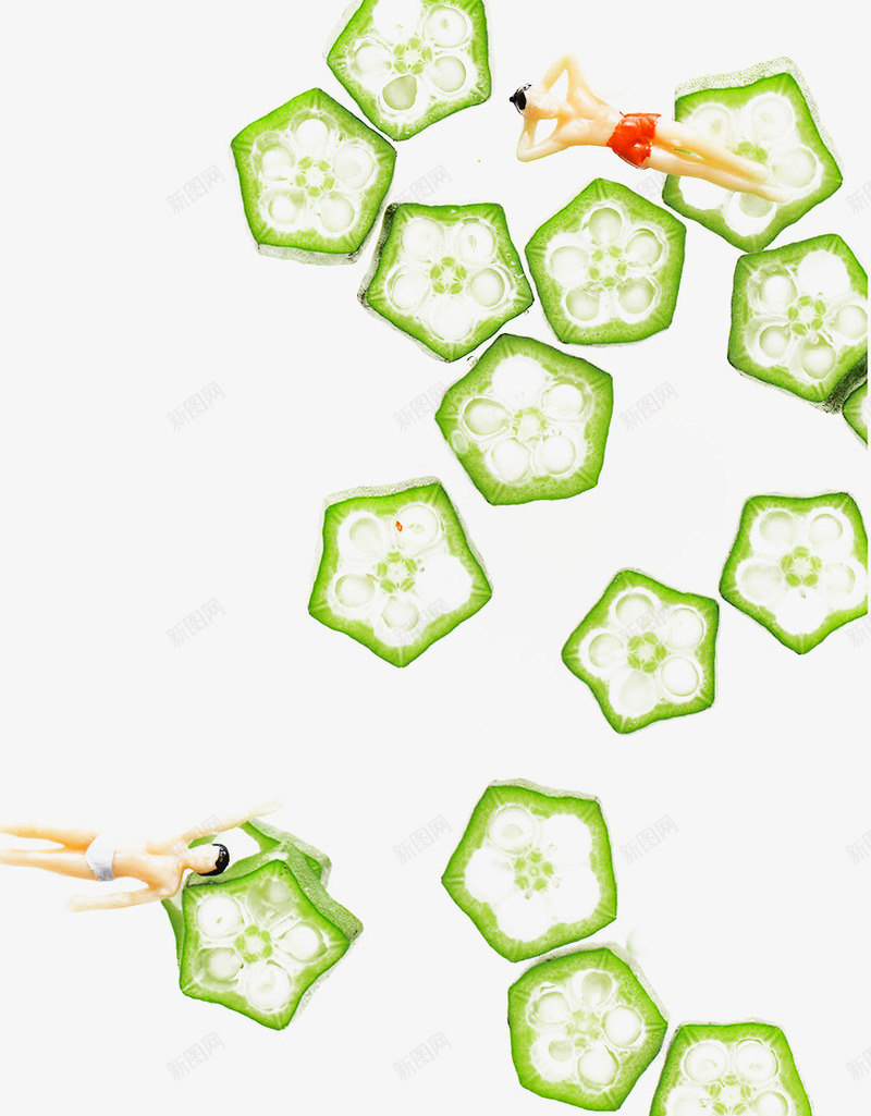 创意蔬菜截面图案png免抠素材_新图网 https://ixintu.com 创意蔬菜 秋葵 蔬菜花纹