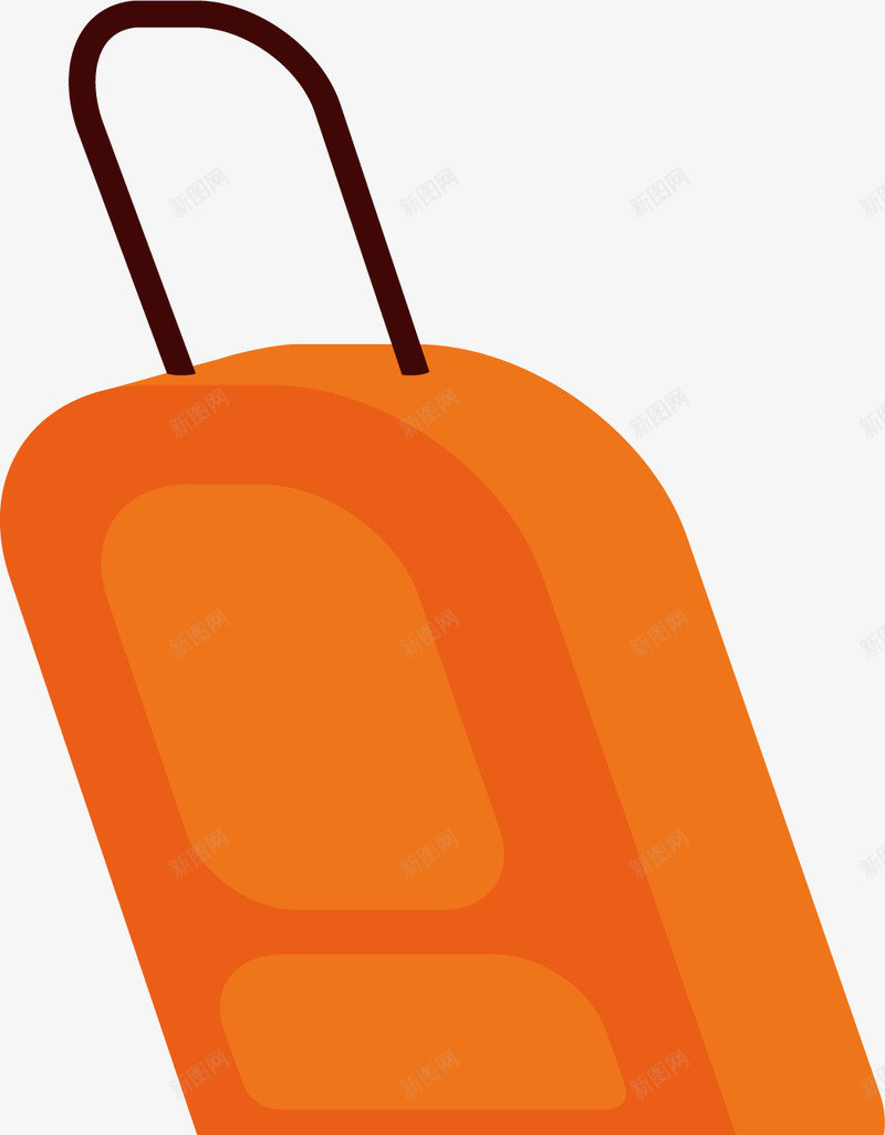 橘色的拉杆箱矢量图ai免抠素材_新图网 https://ixintu.com 出游 打包整理 拉杆箱 旅行箱 滑轮箱 矢量图
