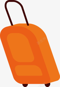 橘色的拉杆箱矢量图素材