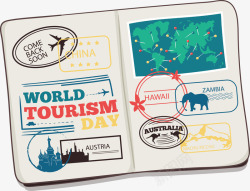 旅游的护照矢量图素材