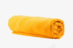 黄色卷着的毛巾清洁用品实物素材