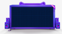 喇叭边框紫色音响背景板高清图片