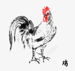 水墨画鸡年图片手绘大公鸡高清图片