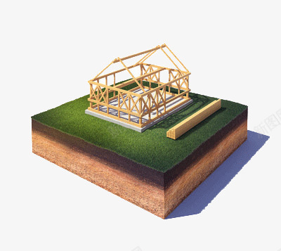 准备在草地上面建房子png免抠素材_新图网 https://ixintu.com 木头 木屋 木材