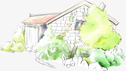 可爱别墅卡通可爱手绘房子高清图片
