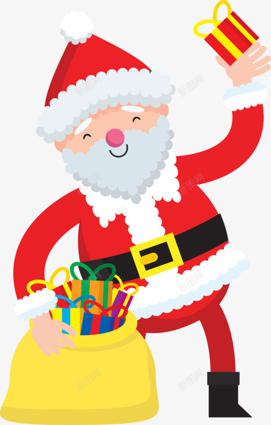 拿着礼物盒的圣诞老人png免抠素材_新图网 https://ixintu.com 圣诞老人 圣诞节 手绘卡通人物 盒子 礼物盒