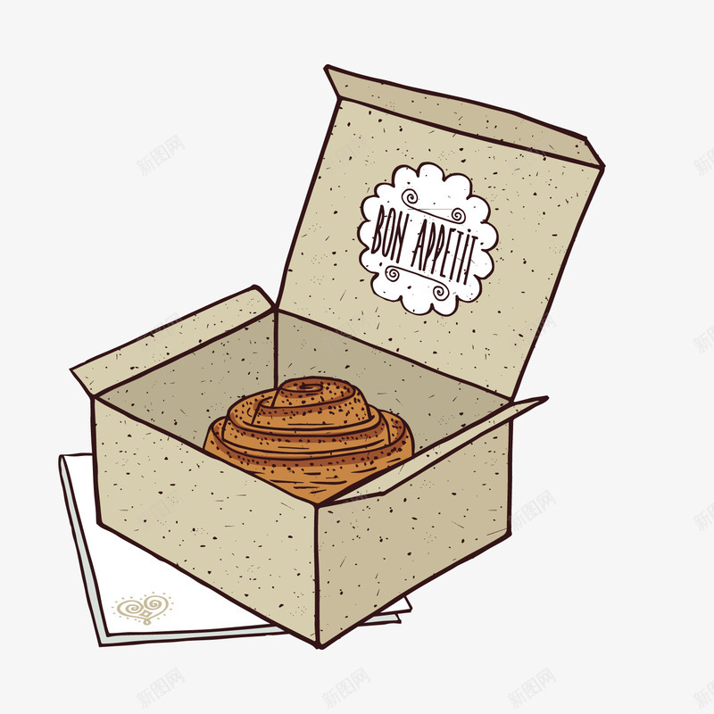 盒子里的蛋糕矢量图ai免抠素材_新图网 https://ixintu.com 卡通 手绘 甜品 盒子 矢量ai 蛋糕 餐饮美食 矢量图