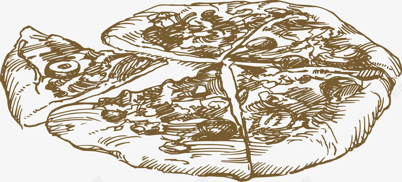 素描棕色美味披萨png免抠素材_新图网 https://ixintu.com 手绘披萨 棕色披萨 素描披萨 绘画 美味披萨 食品