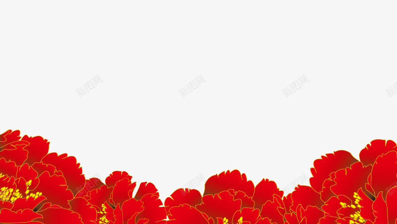 花开富贵png免抠素材_新图网 https://ixintu.com 国庆节 十一 喜庆 国庆促销 庆祝国庆 牡丹花 红色花朵