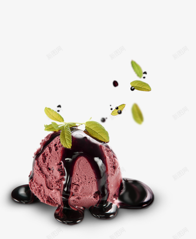 巧克力冰激凌球png免抠素材_新图网 https://ixintu.com 甜点 甜筒 美食 食物 餐饮美食