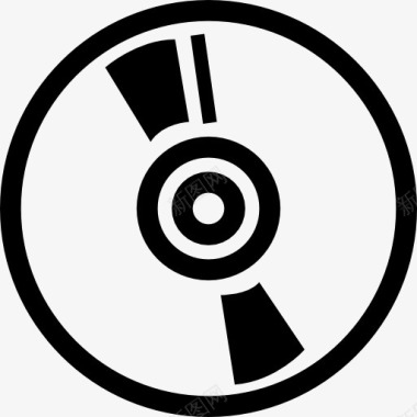 音乐光盘的白圈图标图标