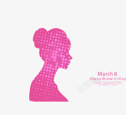 粉红色头像粉红三八妇女节海报高清图片