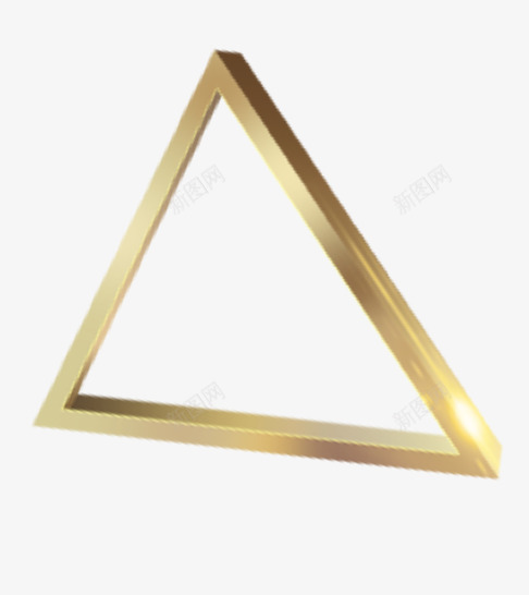 金色边框png免抠素材_新图网 https://ixintu.com 三角形 木块 装饰 金色