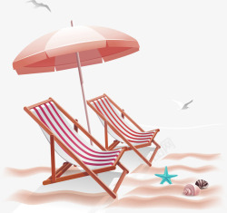 褐色简约沙滩椅装饰图案素材