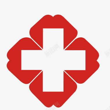 红色红十字医院图标图标