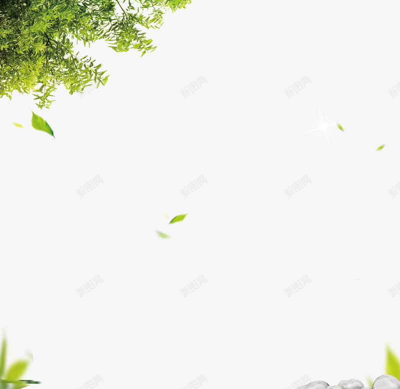 绿色树叶飘落的树叶背景png免抠素材_新图网 https://ixintu.com 树叶 树叶背景 绿色 飘落