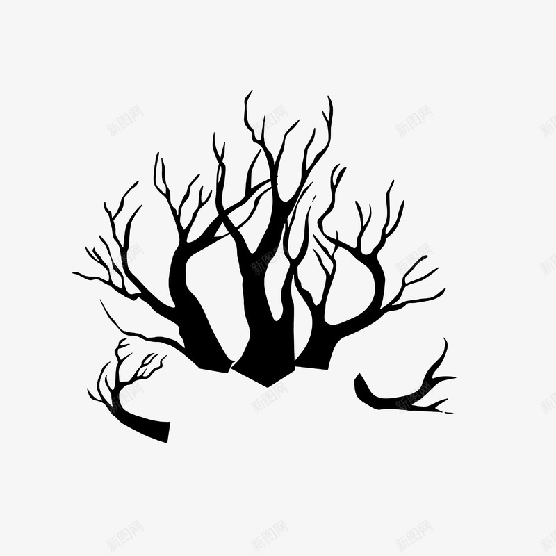 断掉的枯树psd免抠素材_新图网 https://ixintu.com 手绘枯树枝 断掉的枯树 简笔手绘 黑色剪影