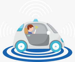 汽车智能易拉宝互联网无人驾驶汽车矢量图高清图片