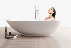 浴室元素人物洗浴浴缸高清图片