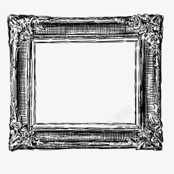 古典素描正方形复古画框镜框矢量图高清图片