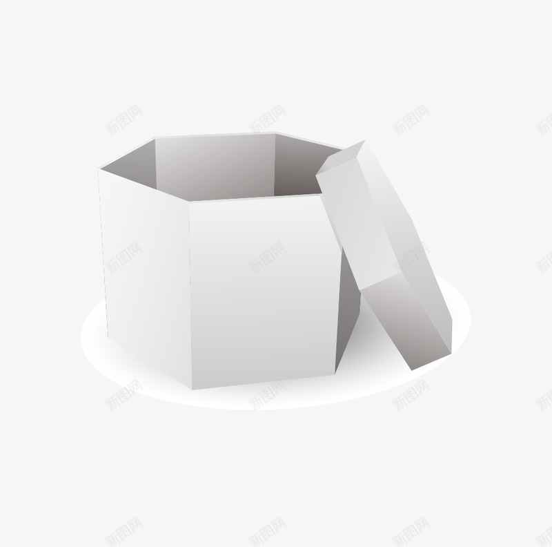 盒子立体拟真白色六边形矢量图eps免抠素材_新图网 https://ixintu.com 拟真 盒子 立体 矢量图
