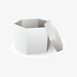 六边盒子盒子立体拟真白色六边形矢量图高清图片