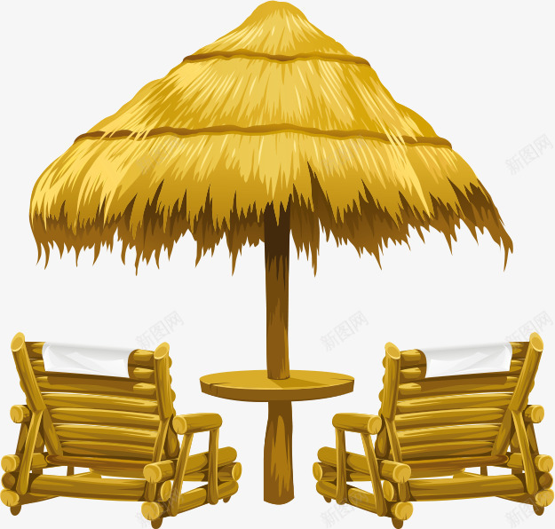 沙滩元素亭子png免抠素材_新图网 https://ixintu.com 亭子 凳子 坐凳 座椅 木质 椅子 沙滩元素