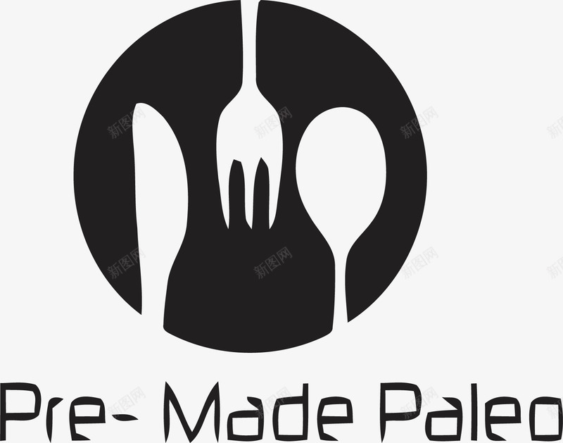 圆形厨房logo图标png_新图网 https://ixintu.com 刀子 厨具 厨房logo 叉子 吃饭 圆形 标志 简约 美食 黑色
