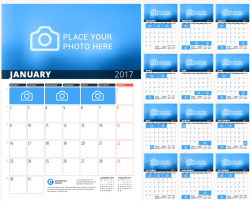 2017月历创意2017年日历模板高清图片