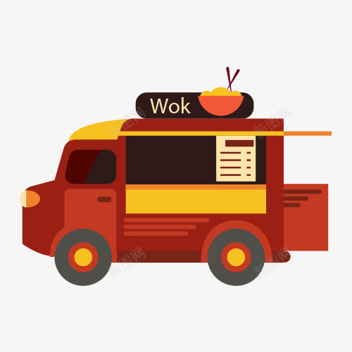 食品外卖车png免抠素材_新图网 https://ixintu.com wok 外卖车 外卖车矢量素材餐 广告设计 快餐食品 矢量设计 设计 车 食物