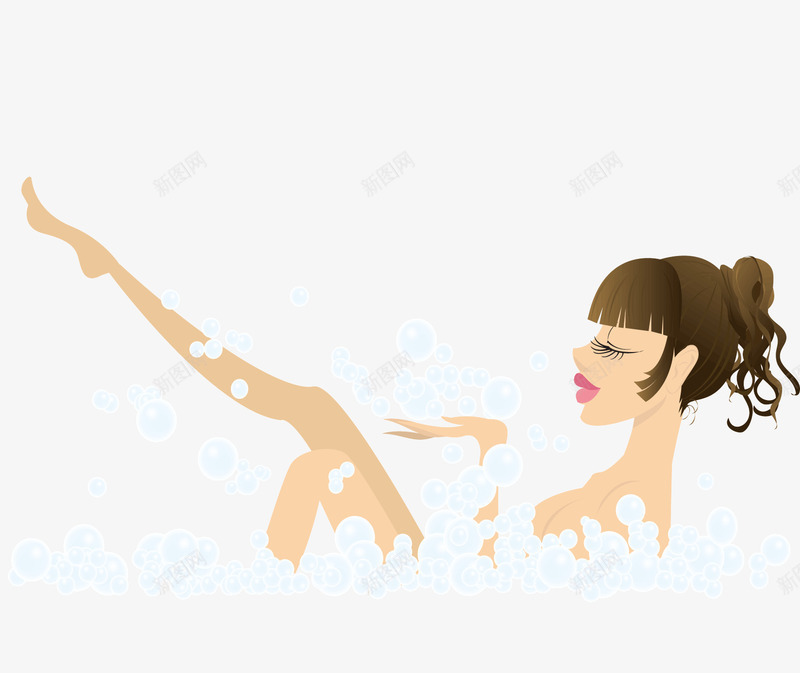 性感美女png免抠素材_新图网 https://ixintu.com 女人 性感 沐浴的女人 泡沫 矢量素材 美女 美女洗澡