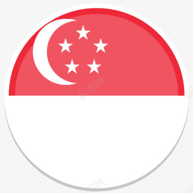 新加坡平圆世界国旗图标集图标
