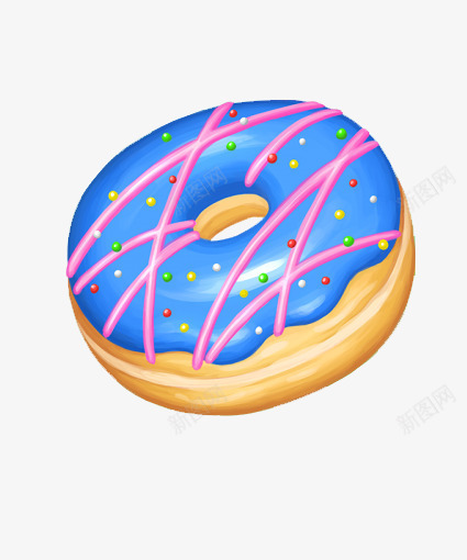 缤纷美味png免抠素材_新图网 https://ixintu.com 奶油 甜甜圈 绘画 食物
